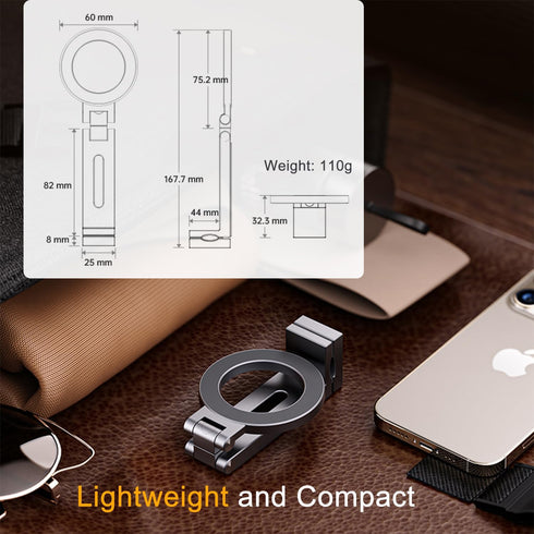 Magnetic Airplane Phone Holder Mount Travel Essentials for Magsafe Accessories, Handsfree Metal Phone Holder for Airplane Seat Back, Car Phone Hol...