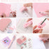 Pink Mini Office Supply Kit Mini School Supplies Desk Accessory Set Includes Mini Stapler Pencil Sharpener Staple Remover Hole Punch Ballpoint Pen...