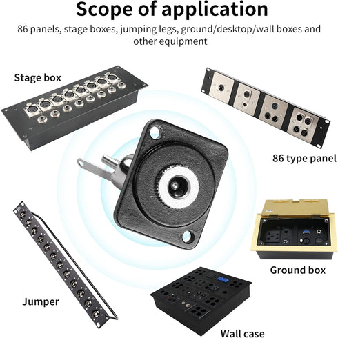 QIANRENON DC 5.5mm x 2.5mm Panel Mount Jack Adapter Connector 2-Pin High Current Solder Wire 5.5 * 2.5mm DC Power Receptacle, 50V 3A,XLR Panel or ...