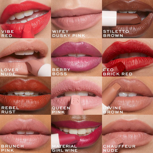 Revolution Beauty, Lip Allure Soft Satin Lipstick, Highly Pigmented & Smudge Proof, Long Lasting Creamy Satin Finish, Contains Vitamin E, CEO Bric...