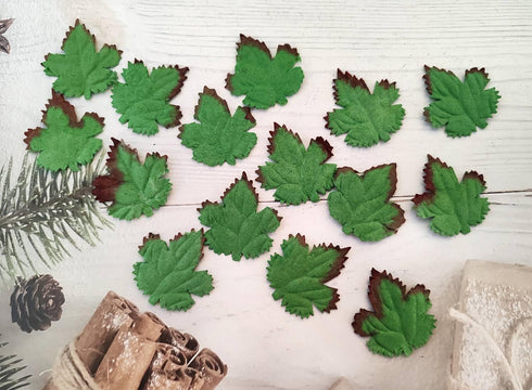 Mulberry Paper Maple Leaves Artificial Leaf Craft Leaves for Scrapbooking Wedding Doll House Supplies Card DIY Craft Project Party Decoration. (Gr...