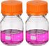 PATIKIL 2 Pack Reagent Media Storage Bottles, 100ml Borosilicate Glass Graduated Round Bottles with Orange GL32 Screw Cap for Lab Water Reagent Li...