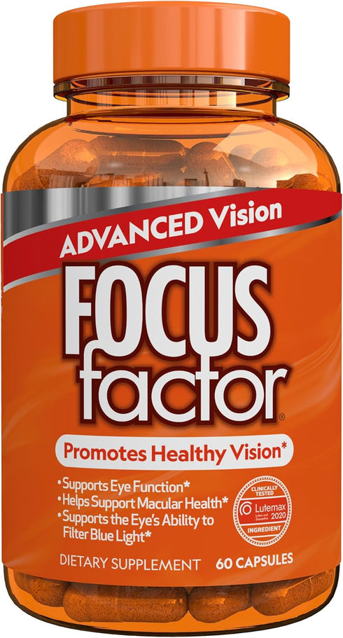 Focus Factor Advanced Vision Formula (60 Count) - Eye Vitamins with Vitamin C, Vitamin E, Lutemax® 2020 - Lutein and Zeaxanthin Supplement for Eye...