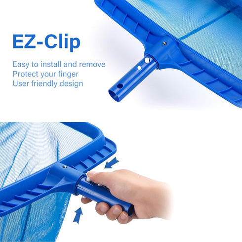 Swimming Pool Leaf Skimmer Net, Reinforced Frame Deep Rake Pool Cleaning Net without Pole, Larger Capacity Fine Pool Nets for Cleaning, Easy Scoop...