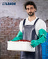 LANON Nitrile Chemical Resistant Gloves, Reusable Heavy Duty Safety Work Gloves, Acid, Alkali and Oil Protection, 18" Length, Non-Slip, Large...