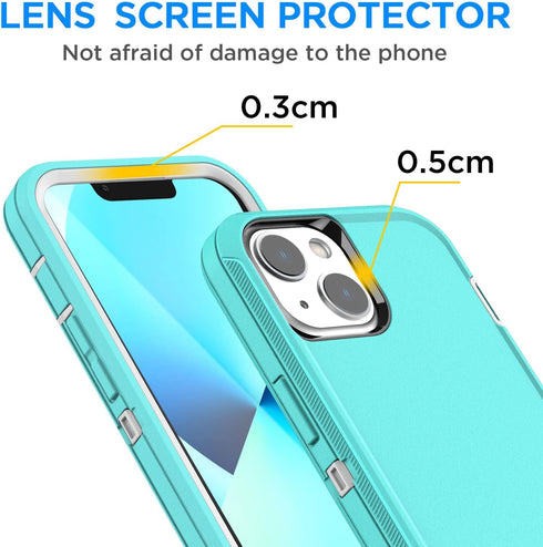 AICase for iPhone 13 Mini Case(5.4") with Glass Screen Protector, Heavy Duty Drop Protection Full Body Rugged Shockproof/Dust Proof Military Prote...