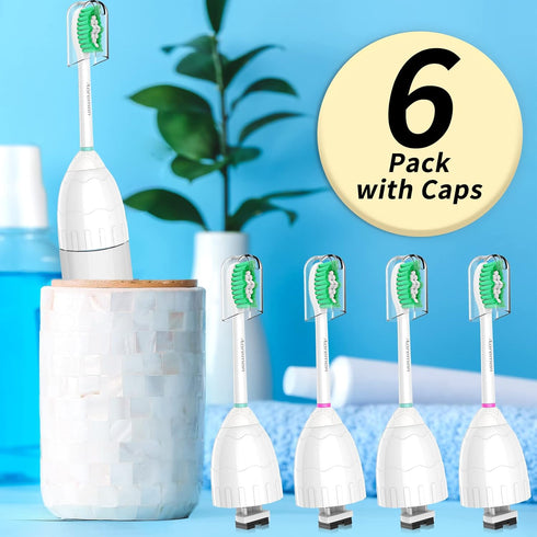Aoremon Replacement Toothbrush Heads for Philips Sonicare E-Series Essence HX7022/66 and other Screw-on Electric Toothbrush Model, 6 Pack...