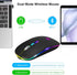 BQSS LED Wireless Mouse, Slim Rechargeable Silent Portable USB Optical 2.4G Wireless Bluetooth Two Mode Computer Mice with USB Receiver and Type C...