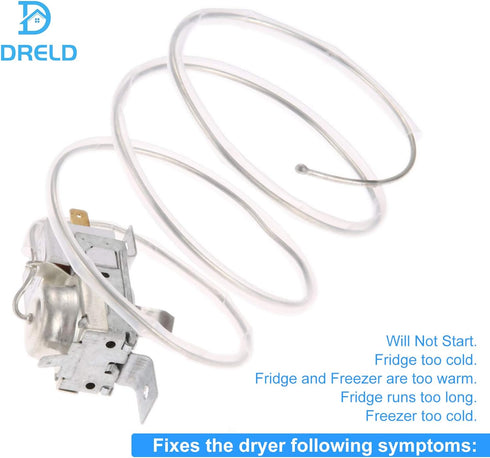 DRELD 2198202 Refrigerator Cold Control Thermostat, Replacement for Whirlpool, Kenmore Refrigerators, Replaces 2161284 2198201 PS11739232 AP6006166 WP2198202