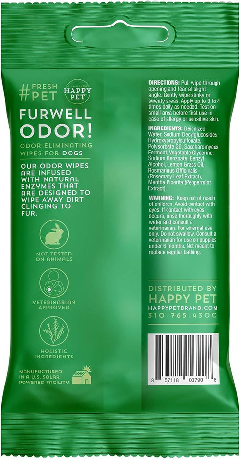 Happy Pet Furwell Odor! Deodorizing Spray for Dogs | Peppermint and Lemongrass | Aloe Infused for Soft, Shiny, Hydrated Fur | Odor Eliminating | V...