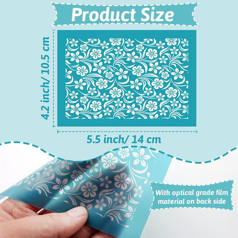 Benvo Pack of 3 Silk Screen Stencils Reusable for Polymer Clay Jewelry Earrings Print Stencils Easy Decoration Flowers Silkscreen Stencil (5.4 x 4...