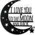 Ripeng I Love You Back Wall Art Moon Metal Decorations Hanging Sign with Quote Silhouette Wall Art for Home Bedroom Living Room Bathroom Kitchen O...