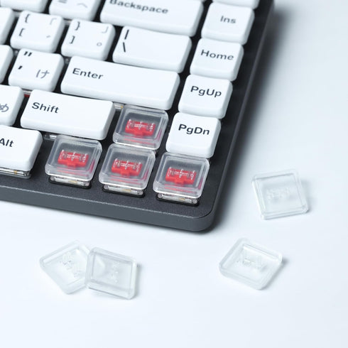 Chocfox Keycaps Low Profile PBT Keycaps for Kailh Chocolate Switch Mechanical Keyboard(Frosted transparent white, 1U-40Pcs)...