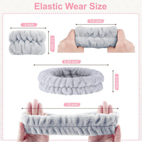 6PCS Face Wash Headbands Wristbands Set, Spa Headband for Washing Face with Wristbands, Skincare Accesorries for for Girls Teens Women Washing Fac...