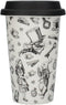 CreativeTops Victoria and Albert 'Alice in Wonderland' Ceramic Travel Mug – Black and White...
