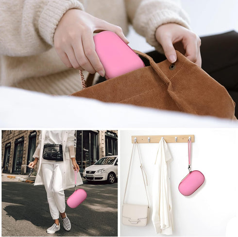 Portable 2 in 1 Contact Lens Case and Glasses Case, Traveling Contact Cases Bag Box Holder with Soak Storage Kit Included Built-in Mirror, Tweezer...