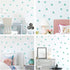 ROFARSO 120 Decals 2.2'' Cyan Polka Dots Wall Decals Stickers DIY Removable Peel & Stick Wall Art Decorations Home Decor for Nursery Bedroom Livin...