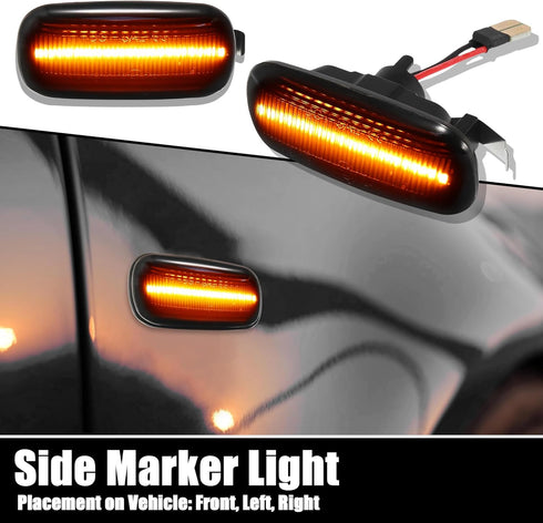 X AUTOHAUX Car Markers Light Accessories LED Side Marker Lights Sequential Flashing Turn Signal Light Assembly for Audi A6 2000-2011 for Audi A4 2...