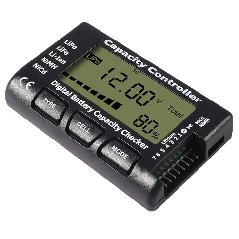 RC Cellmeter 7 Digital Battery Capacity Checker Controller Tester Voltage Tester for LiPo Life Li-ion NiMH Nicd Cell Meter 2PCS...