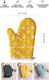 Oven Mitts, 2 Pack 10.6" X 6.7" Cotton Oven Mitt Pot Holders, Non-Slip 392°F Heat Resistant Oven Mits Kitchen Gloves Potholders for Cooking Baking...