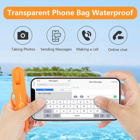 Waterproof Phone Pouch Bag - 7.5in Water Proof Cell Phone Case for Beach Travel Must Haves, IPX8 Dry Bag with Lanyard for iPhone 16 15 Pro Max Gal...