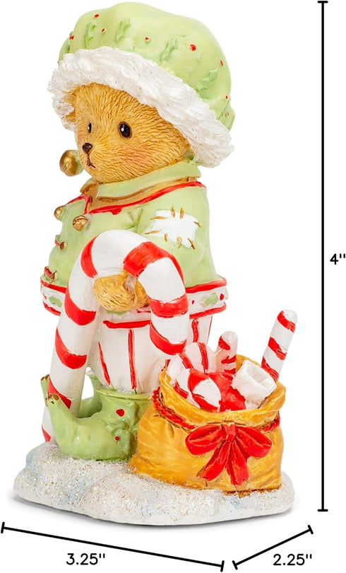 Roman Cherished Teddies Percy Elf Bear Figurine 4 Inch Multicolor...
