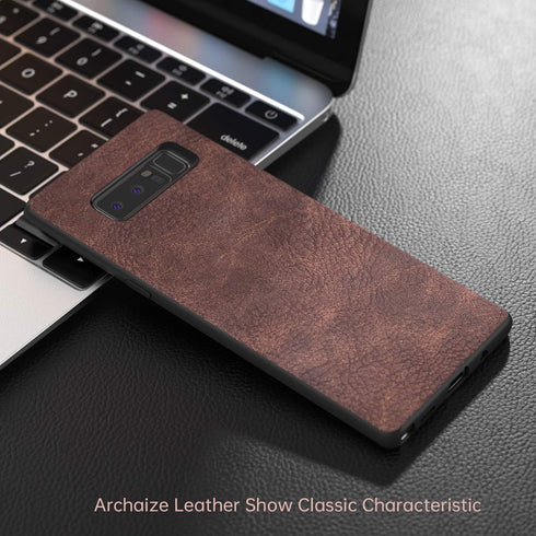 Salawat for Galaxy Note 8 Case, Slim PU Leather Vintage Shockproof Phone Case Cover Lightweight Soft TPU Bumper Hard PC Hybrid Protective Case for...
