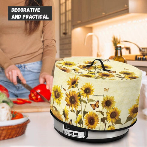 Sunflower Oval Slow Cooker Cover with Top Handle Crock Pots Cover Resistant Kitchen Appliance Cover Butterfly Slow Cooker Protection Case Slow Coo...
