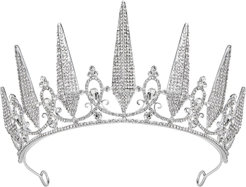 SWEETV Tiaras and Crowns for Women, Crystal Wedding Tiara for Bride, Metal Silver Crown, Costume Party Accessories for Birthday Halloween Prom...