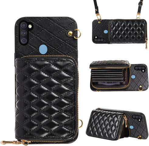 Furiet Detachable Crossbody Strap Wallet Case for Samsung Galaxy A11/M11 with Zipper Purse, Multi Card Slots and PU Leather Stand Shockproof Cell ...