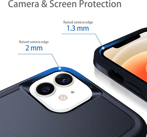 Compatible with iPhone 12 Case and 12 Pro Case, Heavy Duty Protection Shockproof Dropproof Dustproof Anti-Scratch Phone Case Cover for 12 and 12 P...
