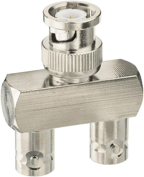 Eightwood BNC Splitter Adapter BNC Male to Dual BNC Female Tee Type 3 Way Audio RF Coax Connector...