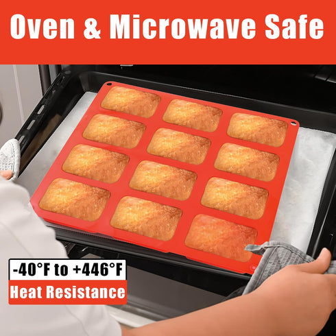 2 Pack Silicone Mini Loaf Pan, 12 Cavity Mini Bread Pan Nonstick Silicone Baking Molds for Brownie, Cornbread, Cheesecake & Cupcake...