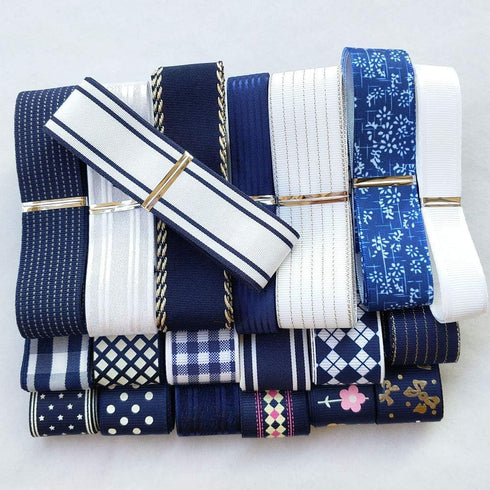 Libiline Assorted of Navy Blue 20 Yards Grosgrain Satin Ribbon Organza Ribbons Craft DIY Packing Hair Bow Accessory (Navy)...