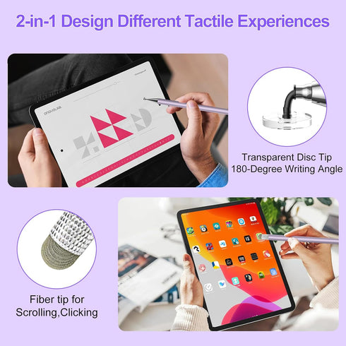 Stylus Pen for Touchscreen,2in1 High Precision Sensitivity Stylus, Suitable for iPhone/Ipad/Android Stylus for Ipad,Compatible with All Touch(Silv...