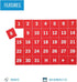 MasterVision Magnetic 1-31 Calendar Board Numbers, Set of 35-1" Calendar Dates, White on Red, Perfect Magnets for Dry Erase Planning Boards...