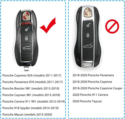 Jaronx 3PCS Remote Key Covers for Boxster Turbo Cayenne Panamera Macan Cayman 911 ,Glossy Blue Key Fob Shell Cover Painted Keyless Entry Skin Prot...