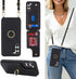 for Samsung Galaxy S22 Case with Card Holder and Strap for Women,Crossbody Lanyard,Ring Stand,Snap Clasp,Phone Wallet Cases 6.1 inch(Black)......