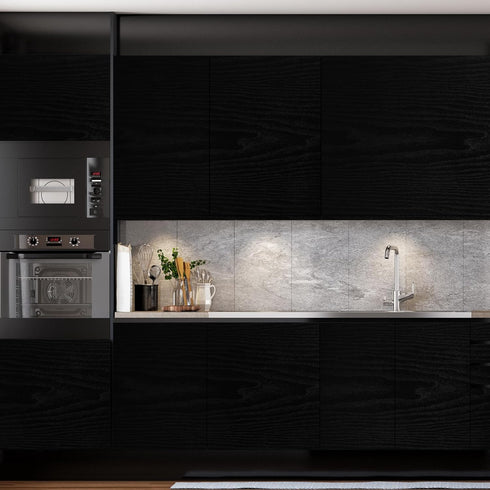 Black Wood Peel and Stick Wallpaper, Contact Paper 17.1in x 120in Self-Adhesive & Removable Waterproof Wallpaper for Countertops, Drawer Liner Cab...