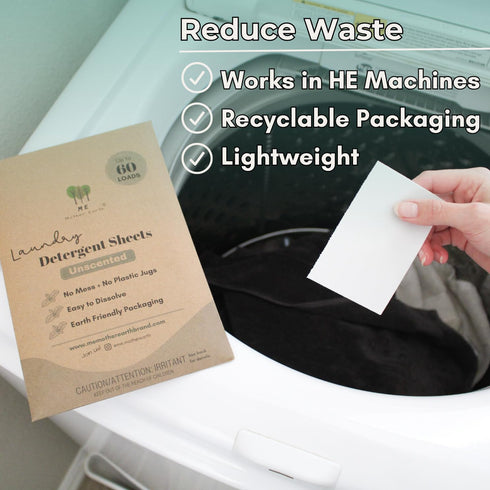 Laundry Detergent Sheets - Up to 60 Loads, Ultra-Convenient Concentrated Liquidless Sheets, Hypoallergenic, Plastic-Free & Eco-Friendly Packaging,...