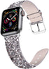iiteeology Compatible with Apple Watch Band 46mm 45mm 44mm 42mm, Glitter Shiny Bling Leather Band for iWatch Series 10/9/8/7/6/5/4/3/2/1/SE - Silv...