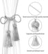 BEL AVENIR 4 Pack Curtain Handmade Tiebacks Decorative Curtain Holdbacks with Tassel (Silver, 4 Pack)...