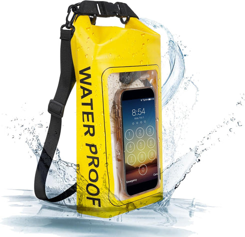 IP68 Waterproof Dry Bag, 2L - Roll Top Waterproof Pool Bag?dry bags for kayaking waterproof-w/Phone Pouch,Large Waterproof Phone Pouch,Boating & K...