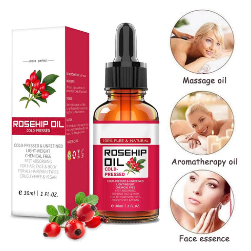 2Pcs Hydrating Facial Skincare Set, With Rosehip Seed Oil & Guasha-Tool, Rosehip Oil For Face, Rosehip Oil Hydrating Facial Care Oils, Vitamin A F...