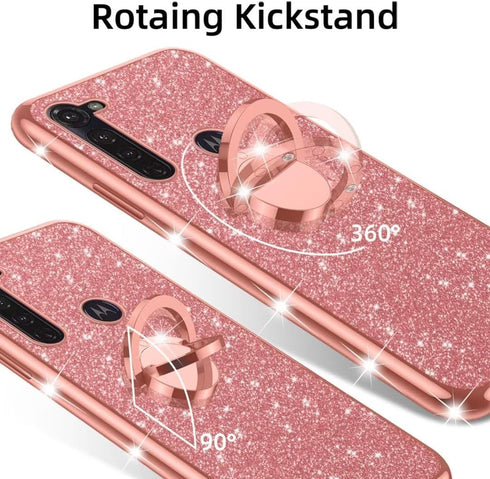 for Moto G Stylus Case (2020) Cute Girls Women Glitter Luxury TPU Slim Silicone Phone Case with Ring Stand Kickstand Case for Motorola G Stylus 20...