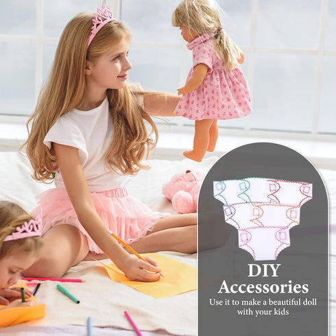 Alipis 6Pcs Baby Doll Diapers, Doll Underwear for 14-18Inch, Baby Doll Cloth Nappies Set Doll Clothes Little Baby Doll DIY Accessories for Kids, G...