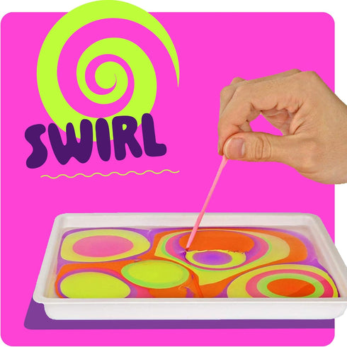 Glow in The Dark Marble Paint Kit for Kids - Water Marbling Painting Art Set for Boys & Girls Ages 6, 7, 8, 9, 10, 11, 12 Year Old - Kid Crafts Bi...