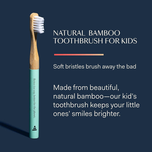 Better & Better Natural Bamboo Toothbrush for Kids | Extra Soft Bristle Toothbrush | 100% Plant-Based | Reusable Handle, Replaceable Brush Head | ...