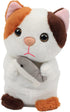 Hopearl Talking Kitty Repeats What You Say Cat with Fish Nodding Electric Interactive Animated Toy Speaking Plush Buddy Gifts for Toddlers, 7''...
