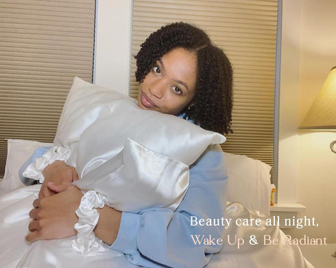 Yanibest Satin Pillowcase, Silk Pillow Cases for Hair and Skin with Zipper, Queen Pillow Cases Set of 2 for 20"x30", Exquisite Packaging for Women...